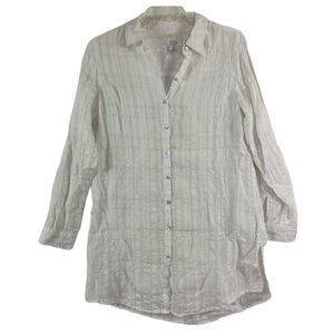 Sigrid Olson oversized white linen button down top. Size medium